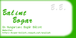 balint bogar business card
