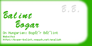balint bogar business card